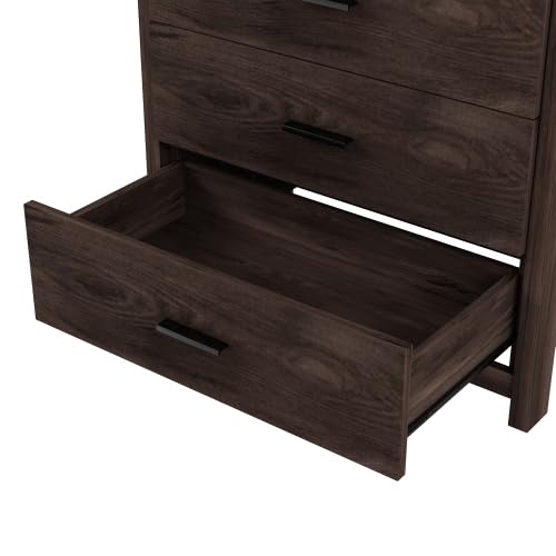 Walnut Wooden Dresser with 5 Drawer U701