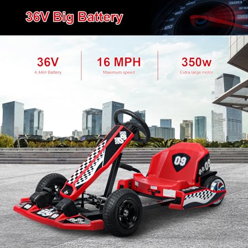 36V Electric Go Kart Red P32725