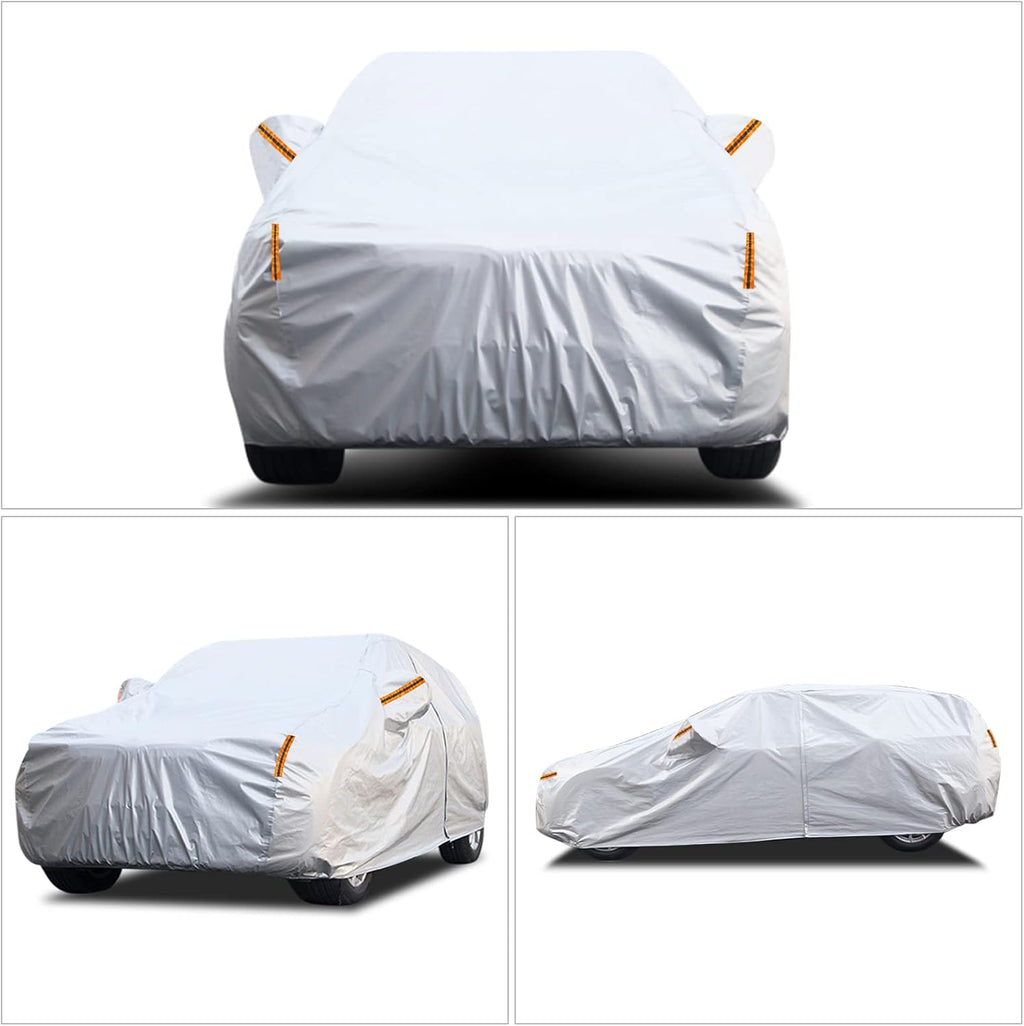 Waterproof Car Cover with Driver Door Zipper Lock Cable F66972