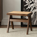 Rattan Ottoman Stool 18" High with Rubberwood X Legs T234