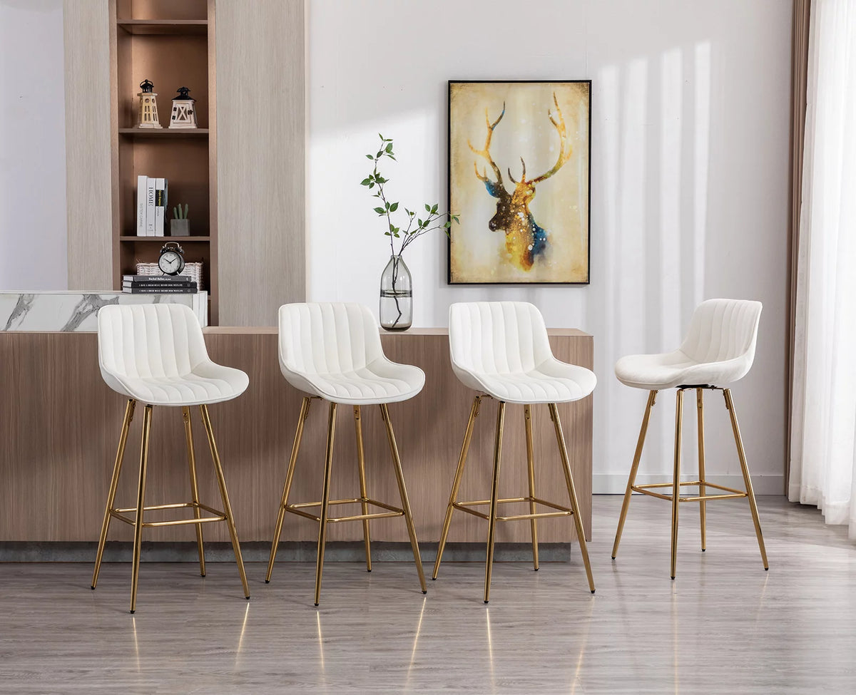 32" Velvet Swivel Bar Stools Set of 2 V383