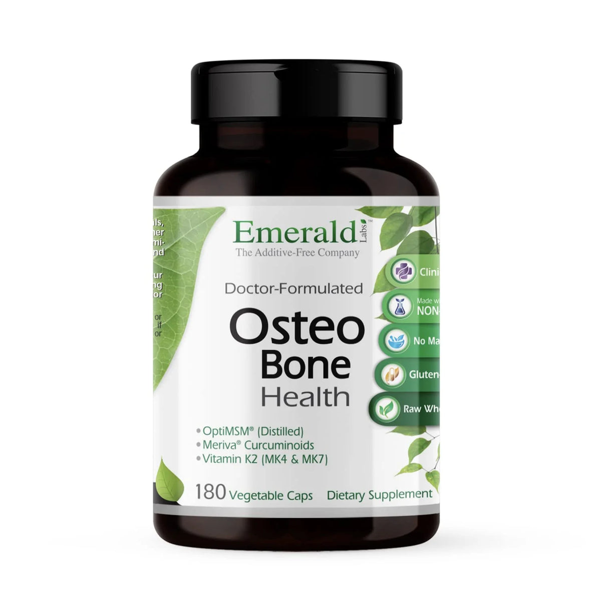 180 Vegetable Capsules Bone & Joint Supplement with Vitamin D3, K2, Calcium, Magnesium E700