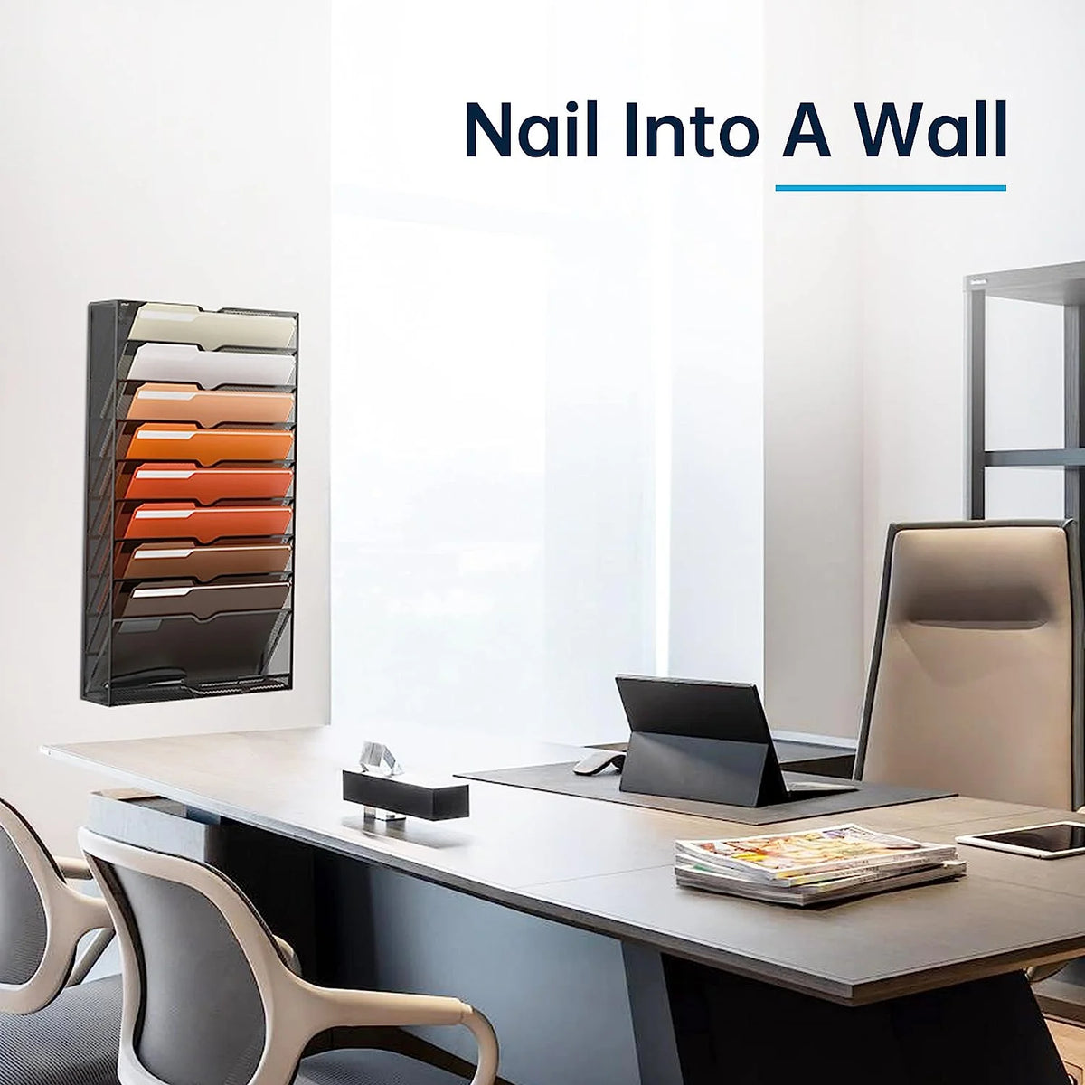 Black 10-Tier Desktop Organizer Wall File Holder S9257