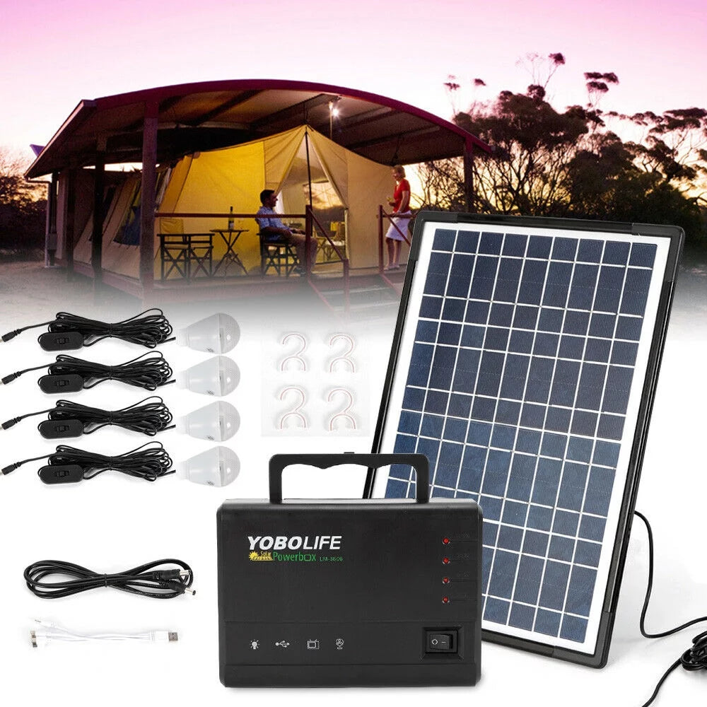 Portable Solar Generator with Solar Panel and LED Lights R945