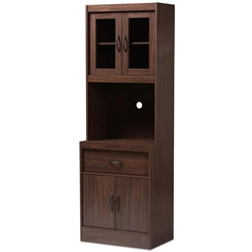 Kitchen Cabinet and Hutch in Dark Walnut N37567
