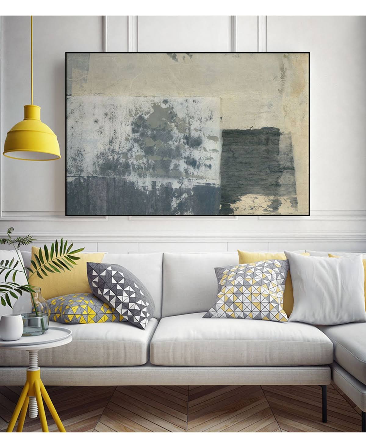 Framed Canvas Art Block - Tan K88224