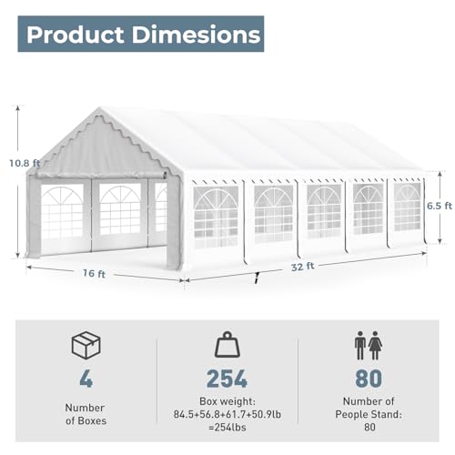 20x40FT Heavy Duty Party Tent with Removable Sidewalls F849