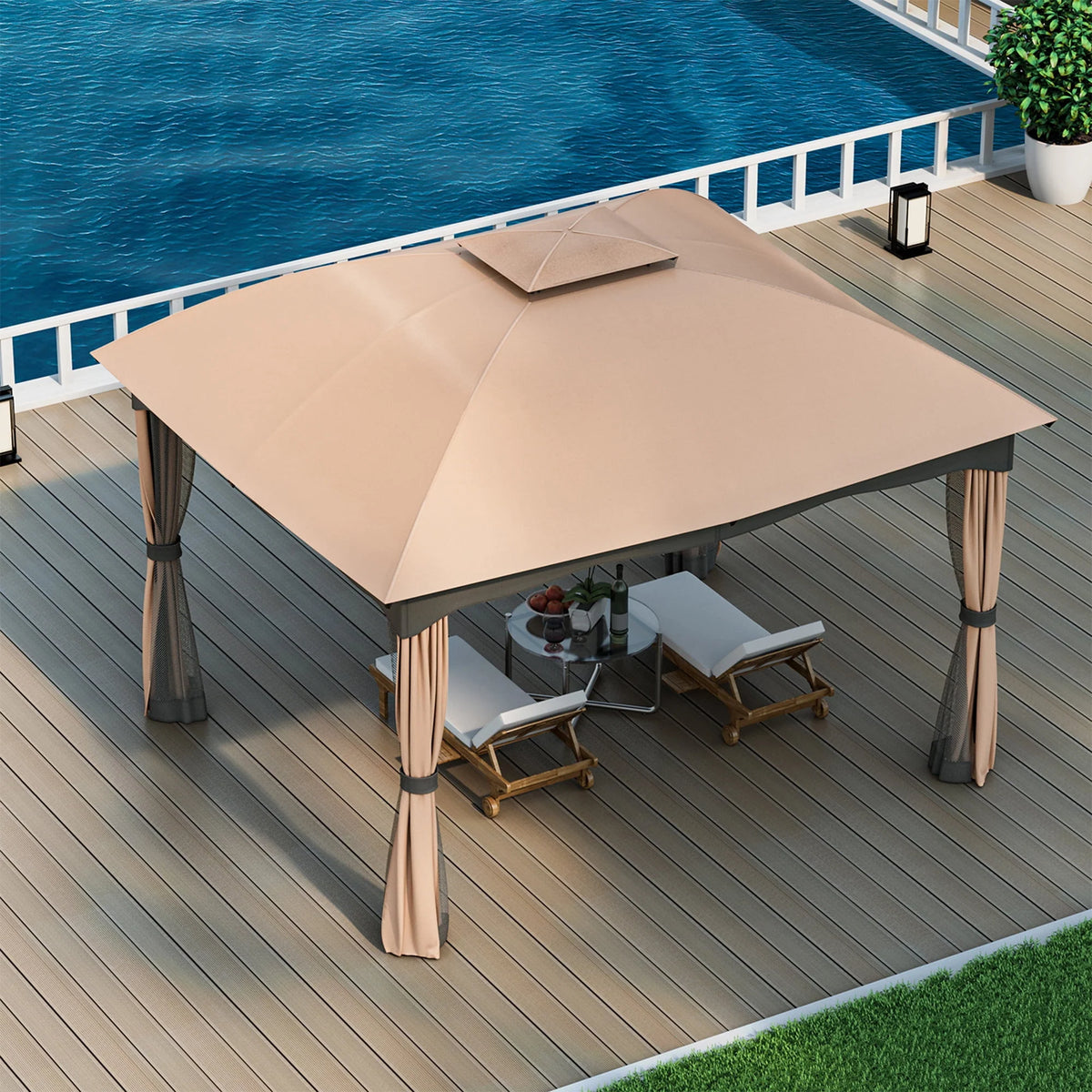 12' x 10' Heavy Duty Steel Gazebo Q6354