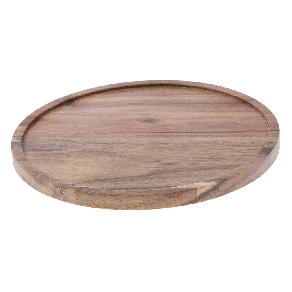 Wooden Rotating Cake Plate with Glass Lid F429