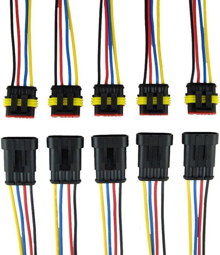 10 Kits 4 Pin Waterproof Electrical Connector Plug 2.5mm Terminals A631