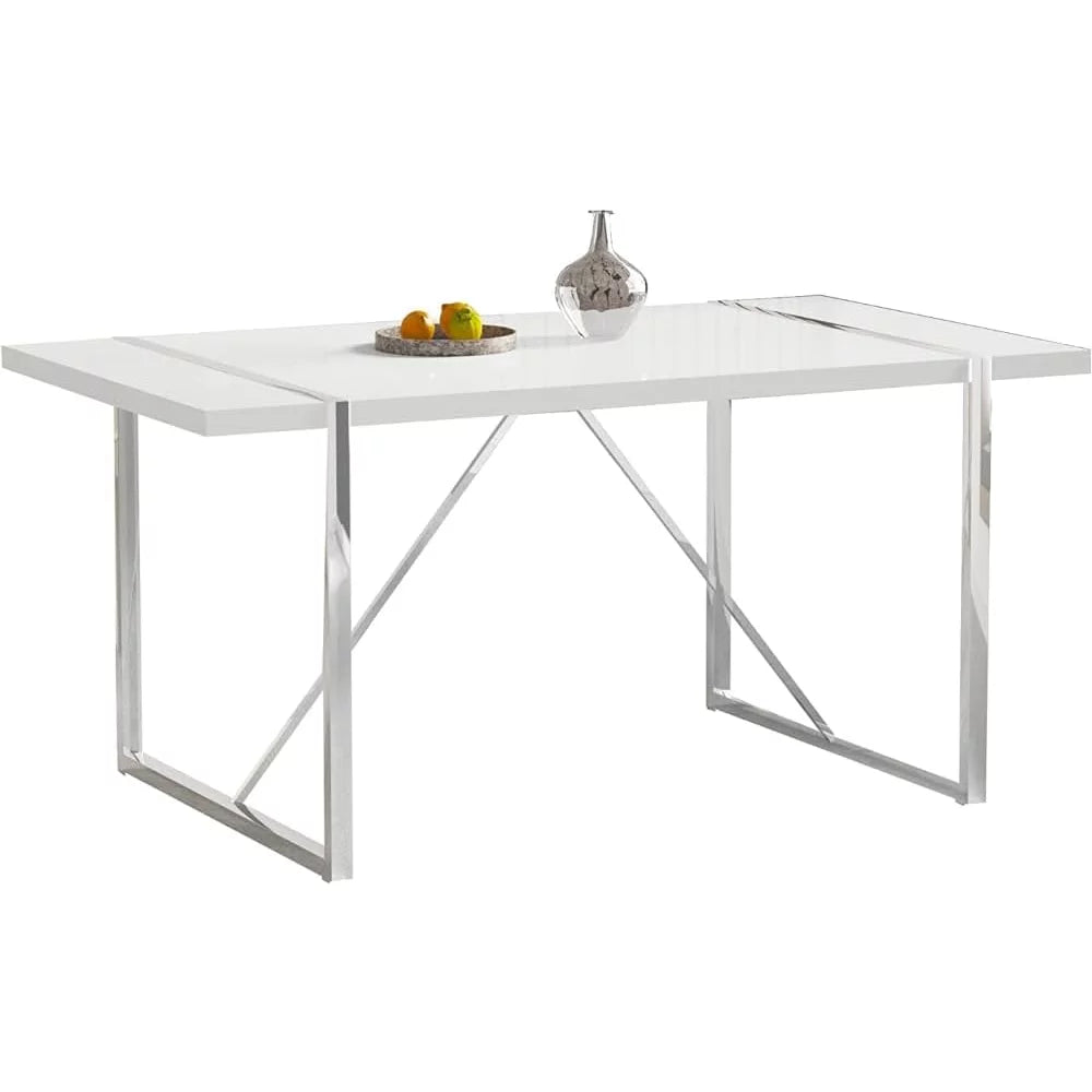 White Rectangle MDF Dining Table U195