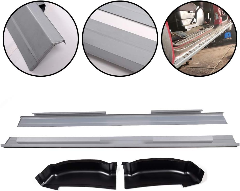 Rocker Panels Protector and Cab Corners Kit Compatible with 2001-2007 Chevy Silverado Crew Cab 4 Door GMC Sierra Crew Cab Replacement 1 Pair N9906