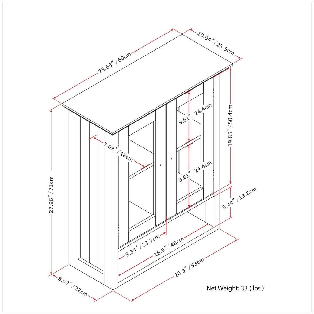 Pure White Double Door Wall Bath Cabinet R3454
