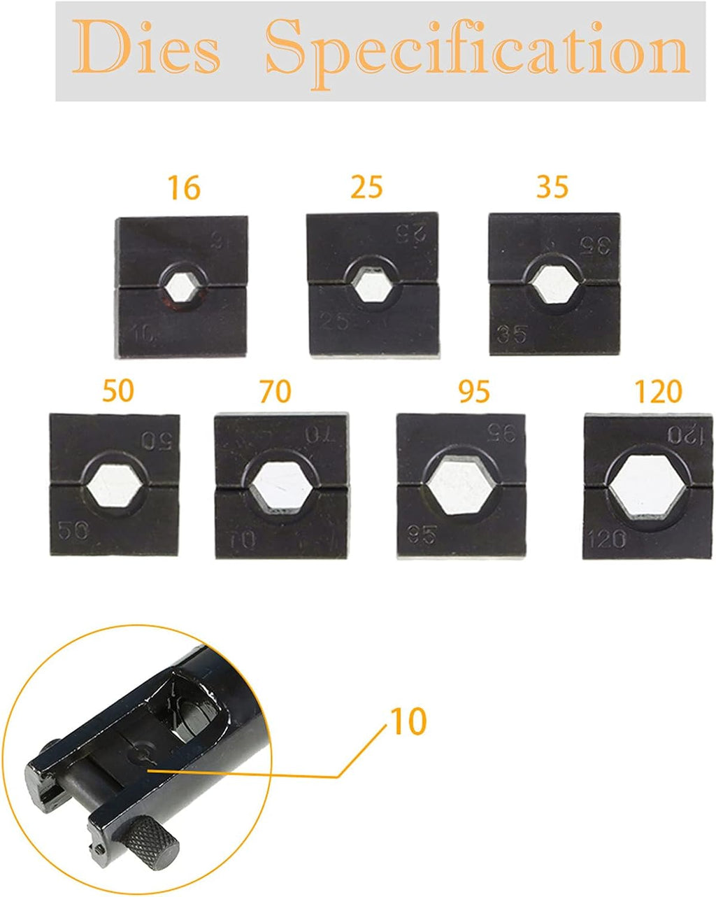 7.5 Ton Hydraulic Wire Crimper with 8 Pairs of Dies, Pack of 2 K4010