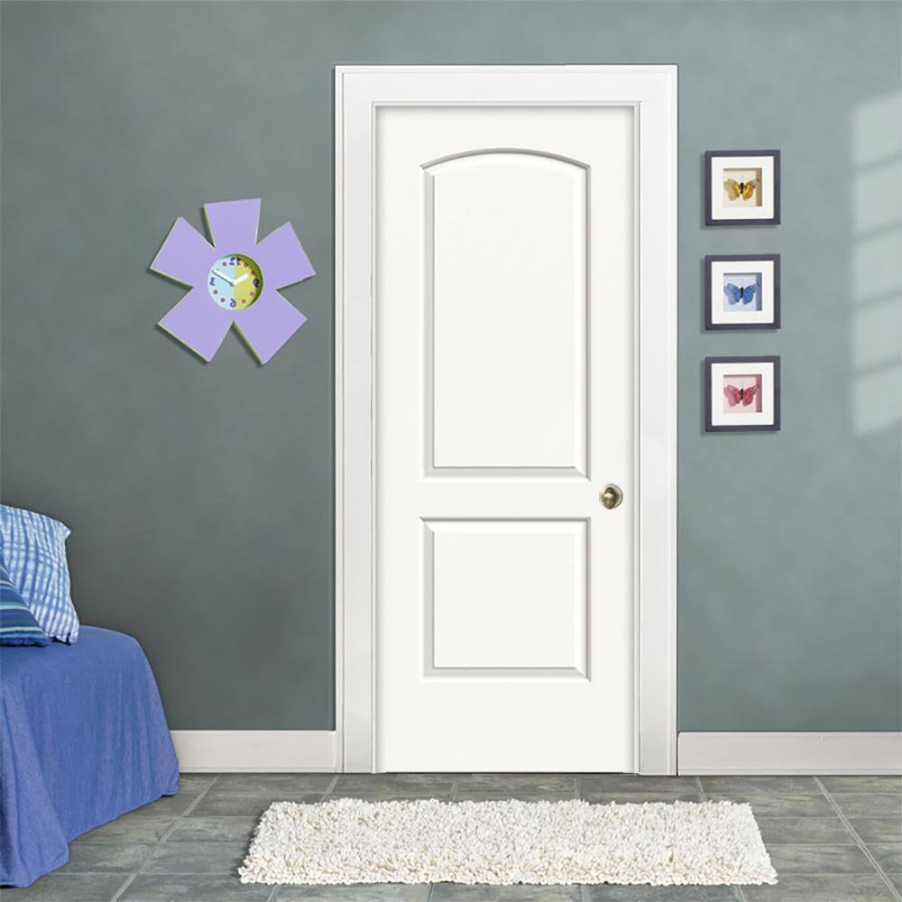 30 in. x 80 in. Primed Left-Hand Smooth Solid Core Molded Composite MDF Single Prehung Interior Door B8425