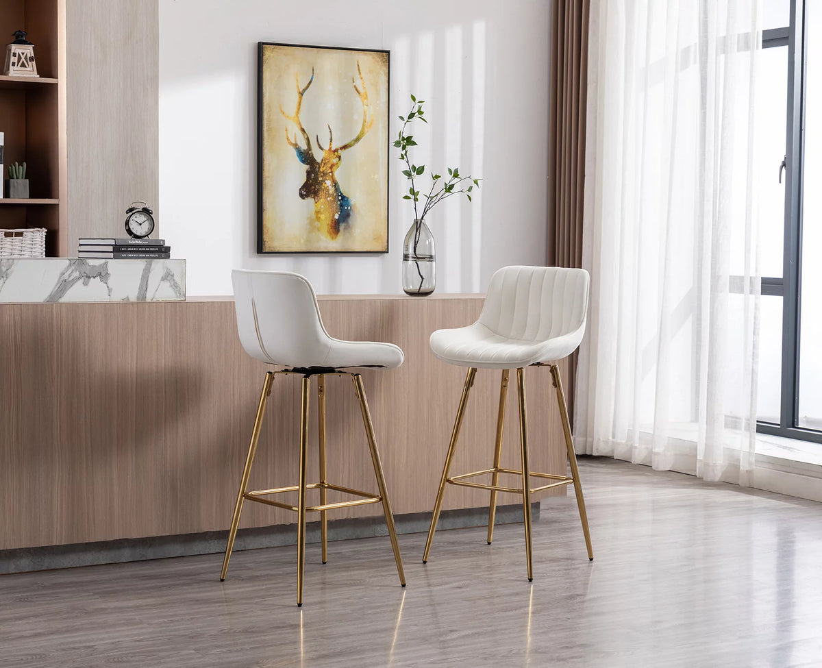 32" Velvet Swivel Bar Stools Set of 2 V383