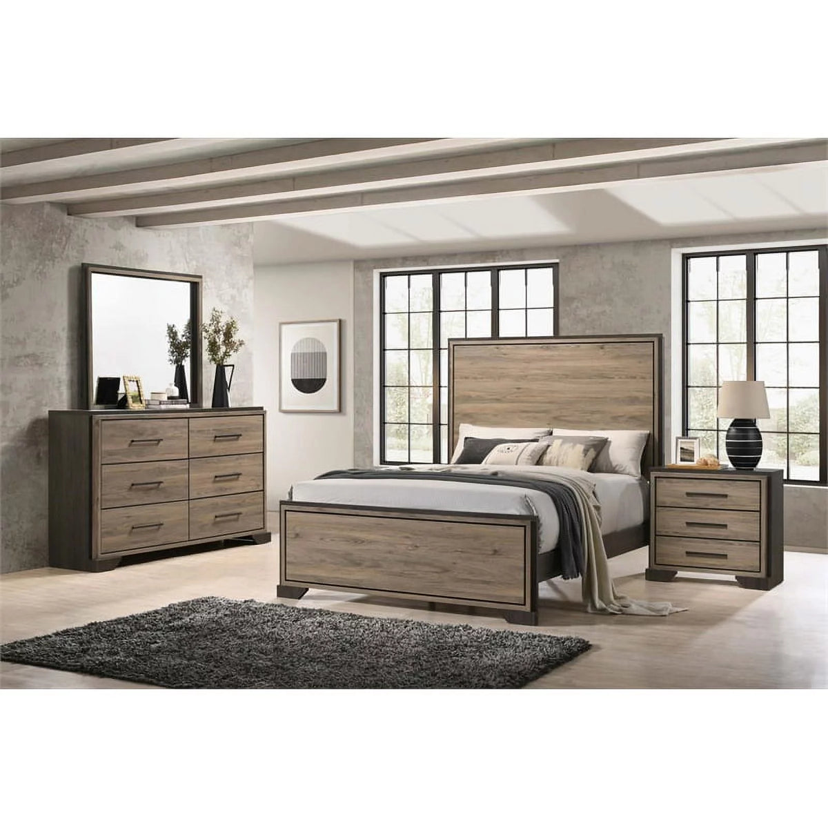 4-piece Wood California King Bedroom Set F62412