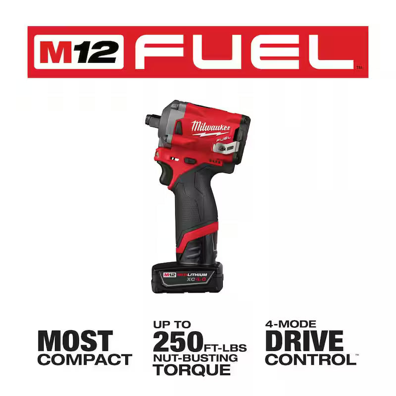 12V Lithium-Ion Brushless Cordless 1/2 in. Impact Wrench Kit with 3/8 in. Ratchet O527206