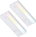 LED Under Cabinet Light, 8 Inch, 6W, Dimmable, 3 Color Selectable, White Finish, Pack of 2 F782652