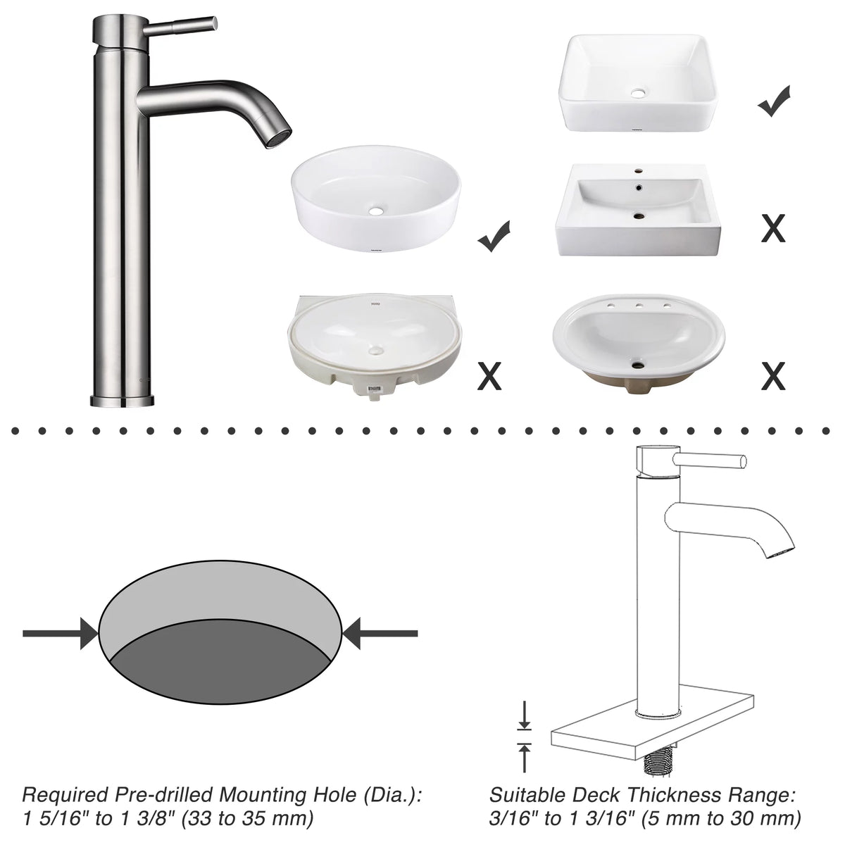 Single Handle Tall Vessel Faucet 2 Packs A89179