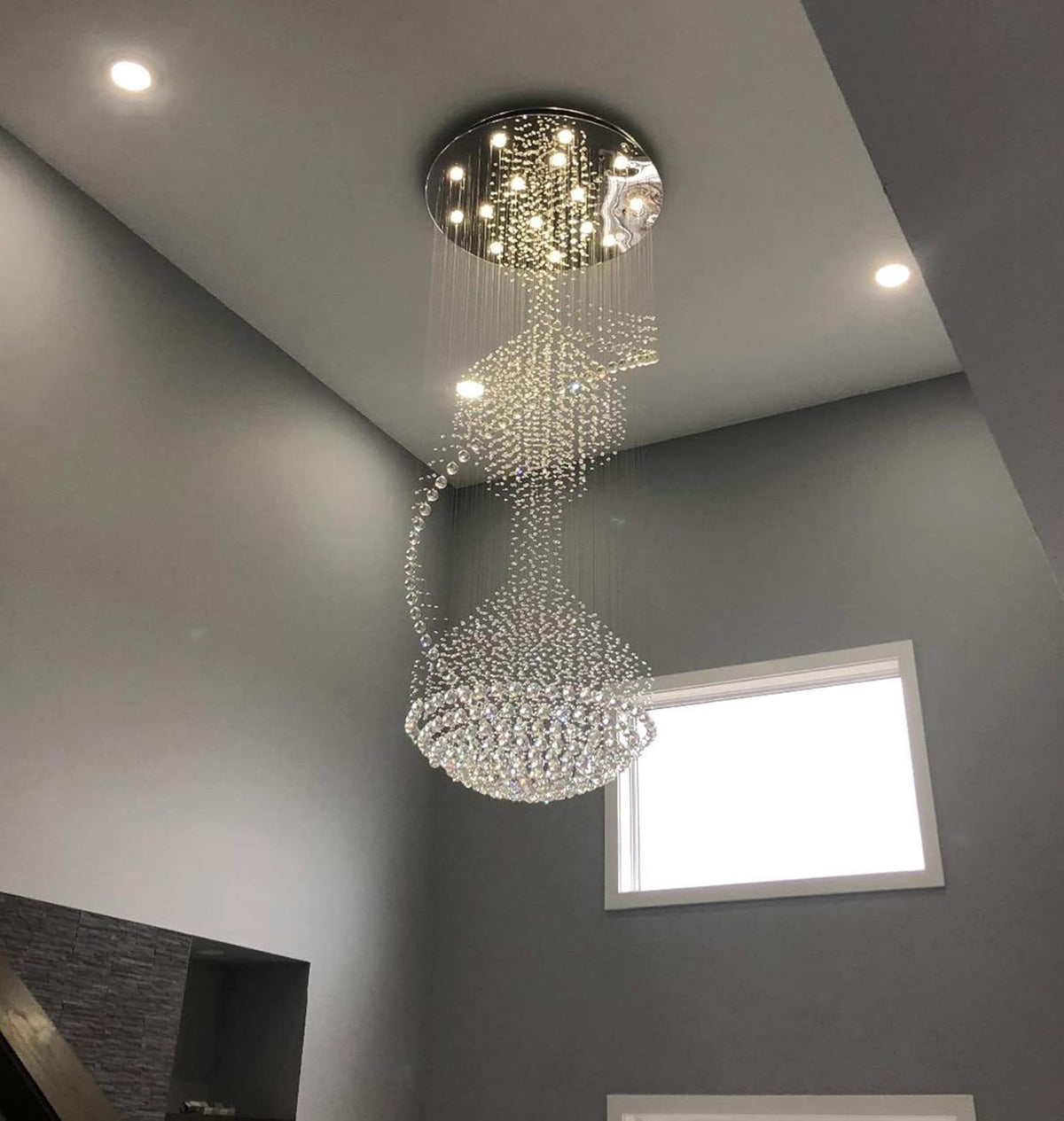 Crystal Spiral Chandelier for Staircase U10684