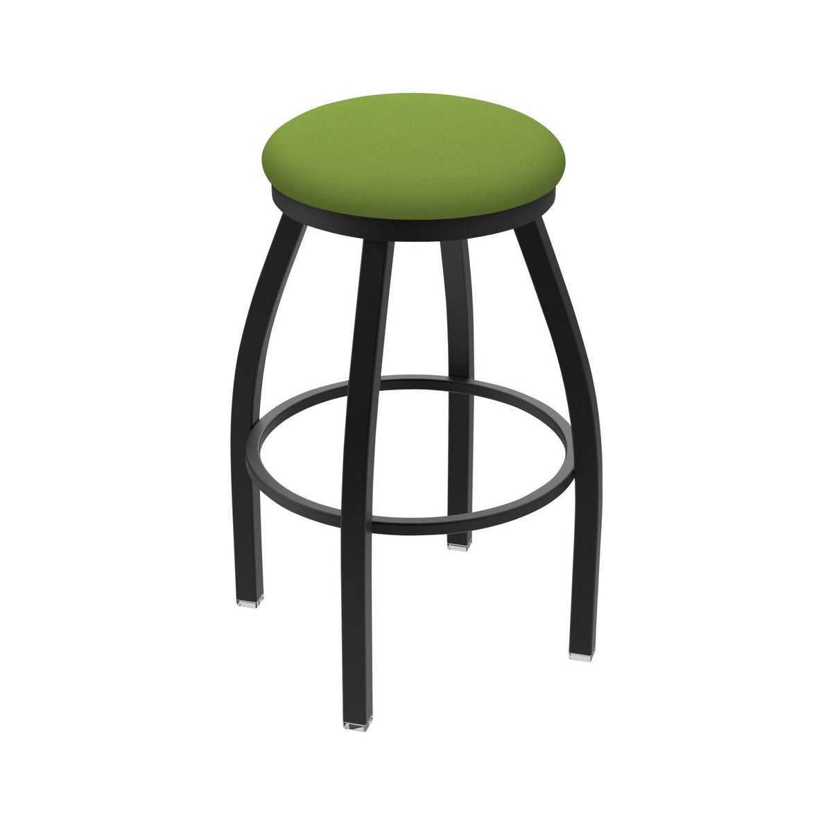 Swivel Counter Stool with Pewter Finish and Kiwi Green Seat Z7416