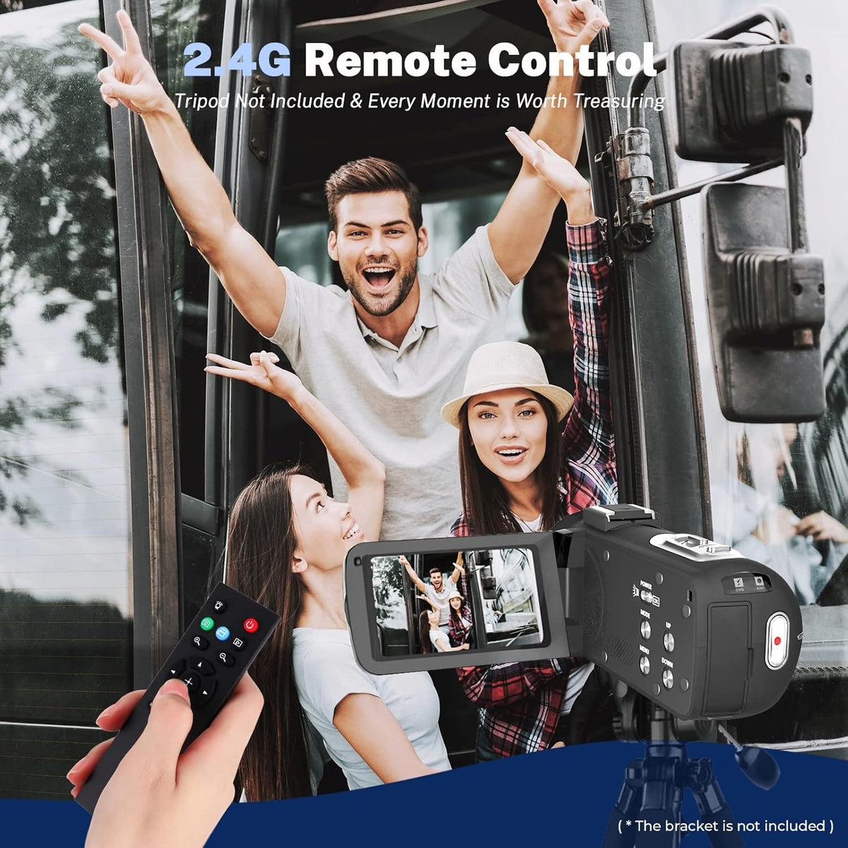 2.7K 30FPS 36MP 3.0 Inch IPS Touch Screen Camcorder with 2.4G Remote Control and Battery Charger G187676