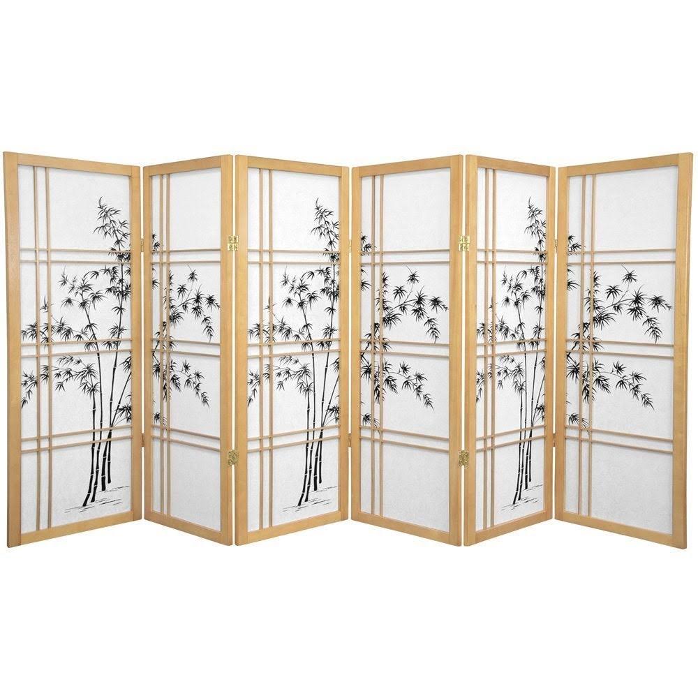 4 ft. Tall Bamboo Shoji Screen - 4 Panel - Black S11488