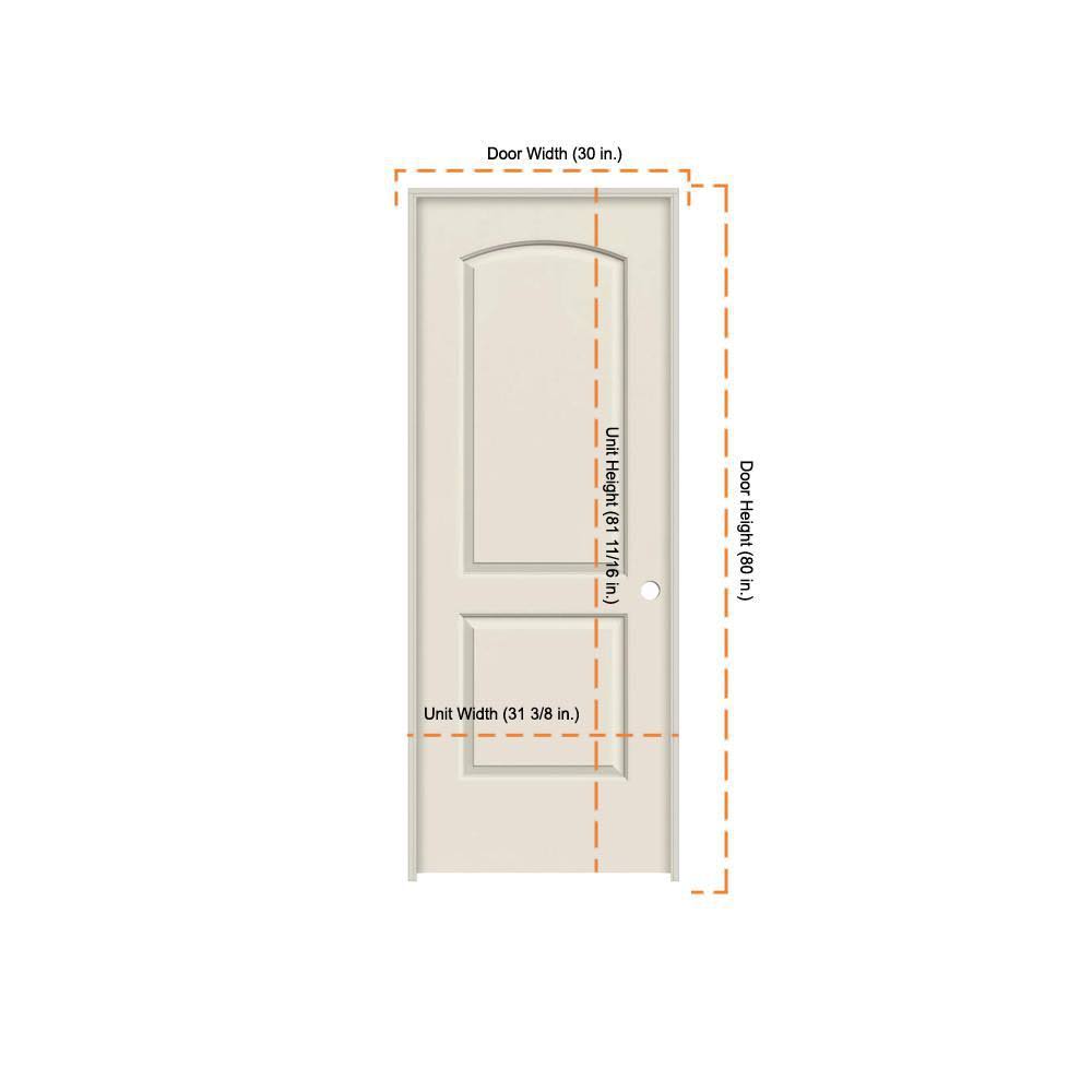30 in. x 80 in. Primed Left-Hand Smooth Solid Core Molded Composite MDF Single Prehung Interior Door B8425