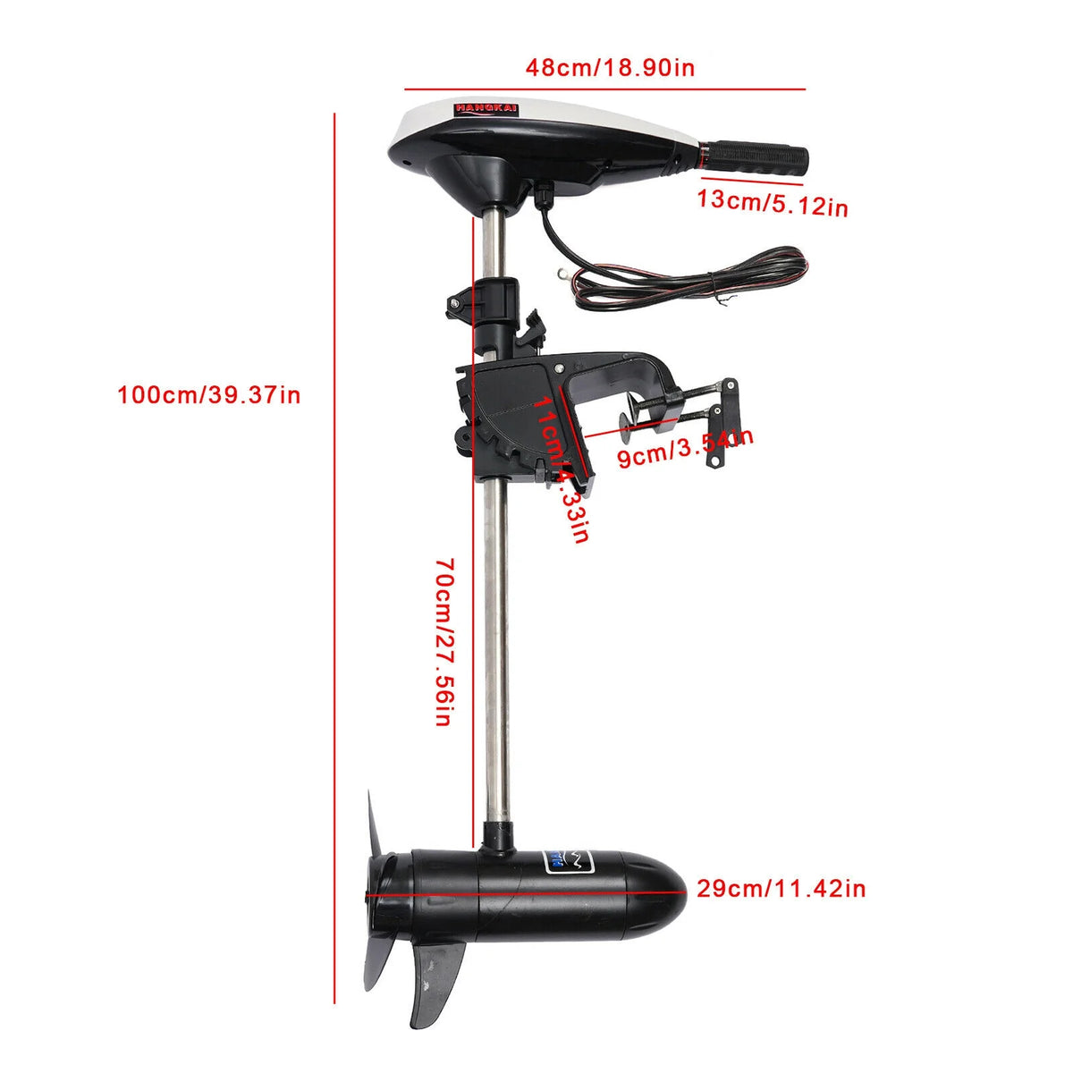 12V 45LBS Thrust Electric Outboard Trolling Motor Boat Engine L41543