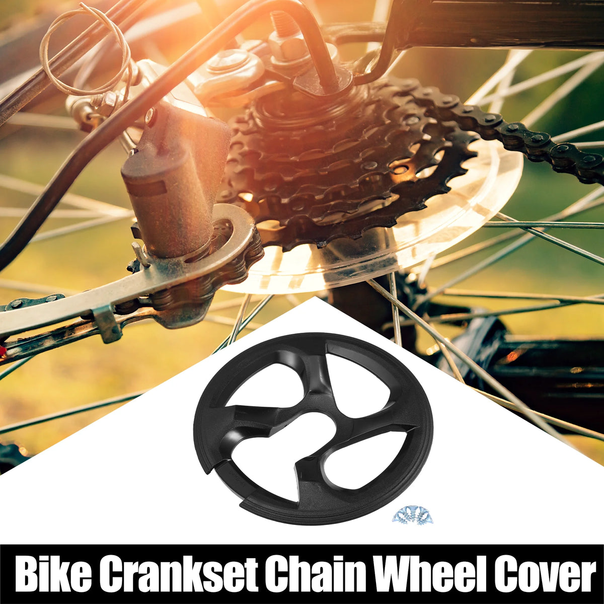 Black Bicycle Bike Chain Wheel Cover Protector P1874