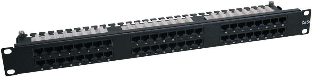 48-Port 2U Rackmount Cat6 110 Patch Panel RJ45 Ethernet Black A36468
