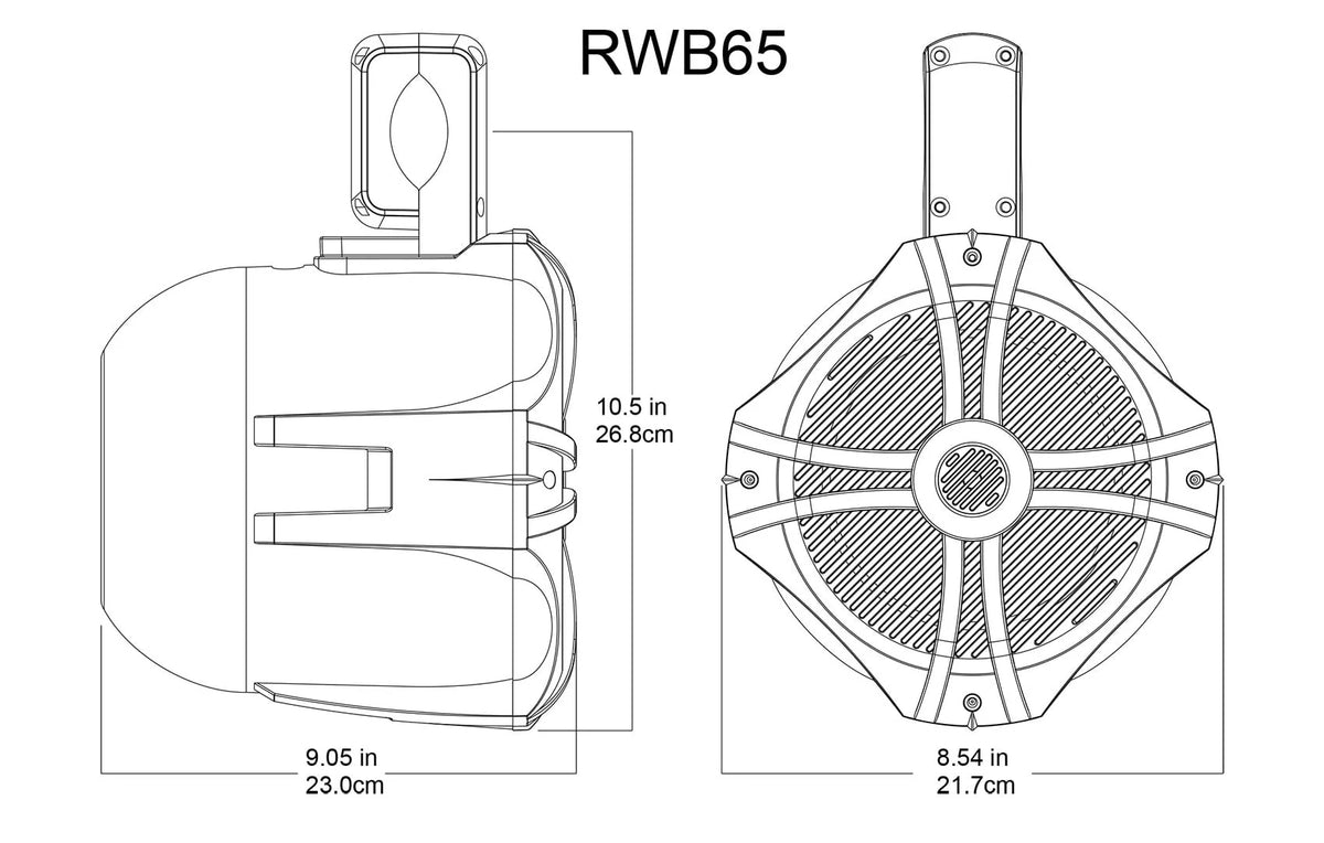 Black 6.5 250w Marine Wakeboard Tower Speakers B29709