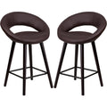 Brown Counter Stool with Wood Base (1 Stool) C66407