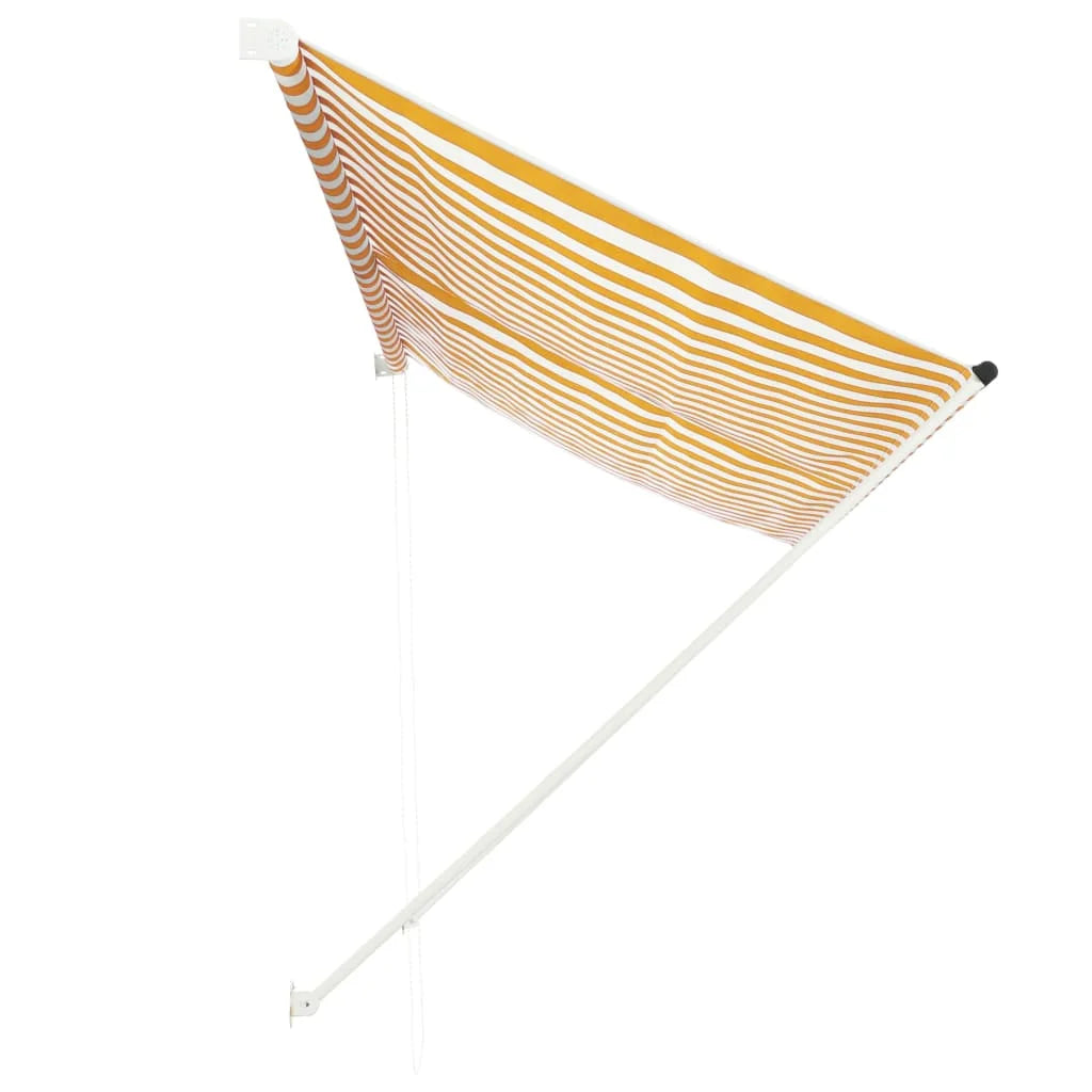 Yellow and White Retractable Awning F442811