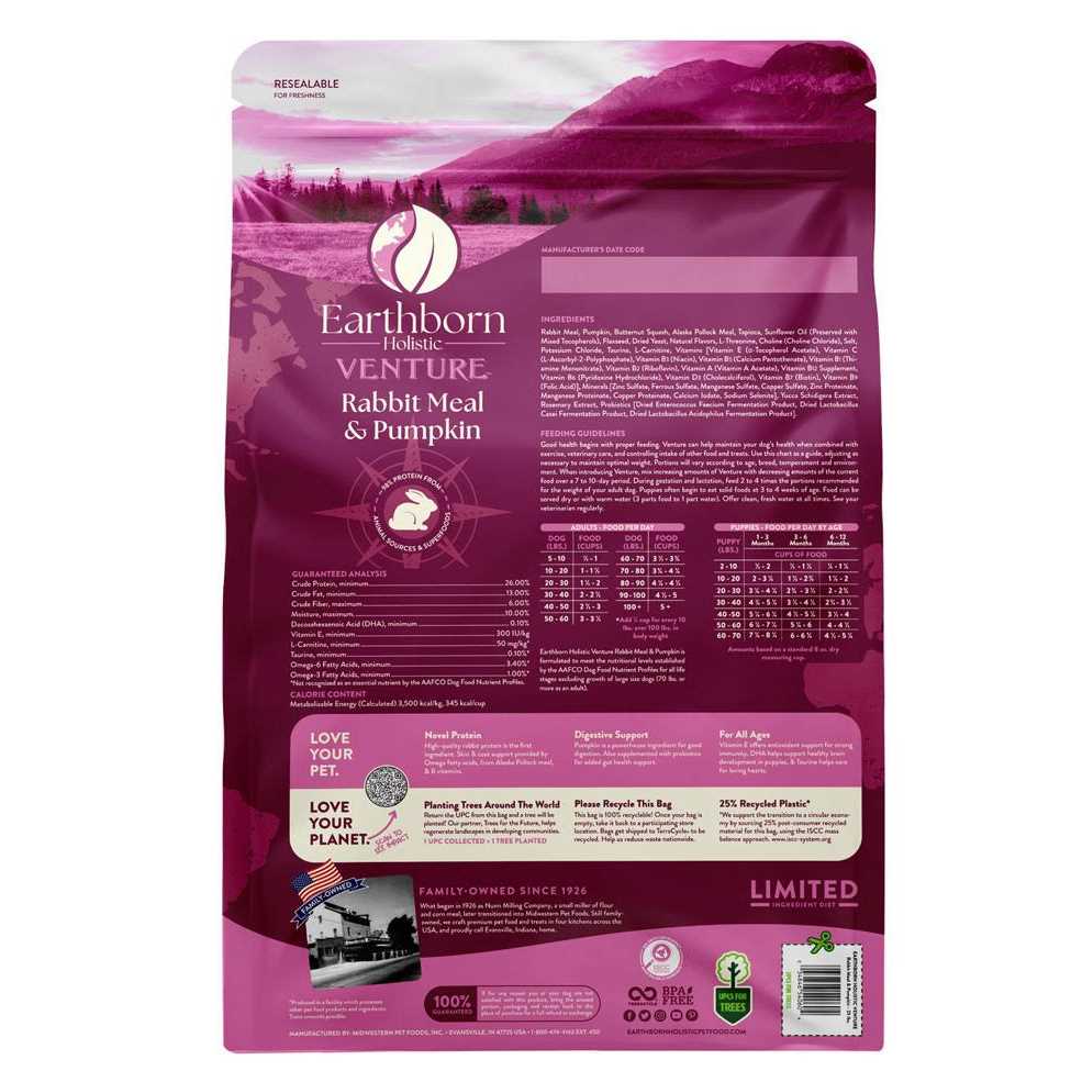 Grain Free Rabbit Meal Pumpkin Dry Dog Food K458