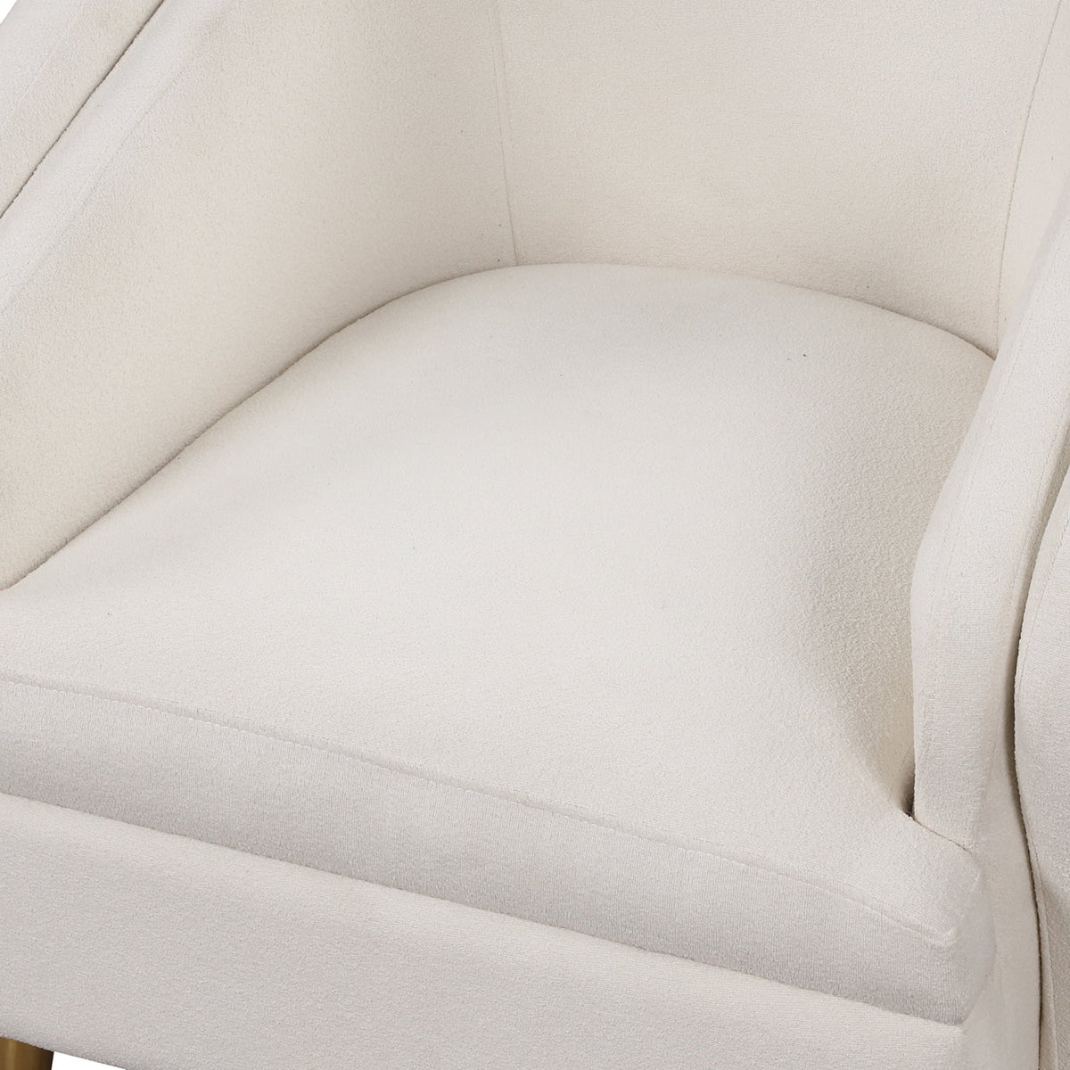 White Velvet Barrel Accent Chair with Pillow B41429