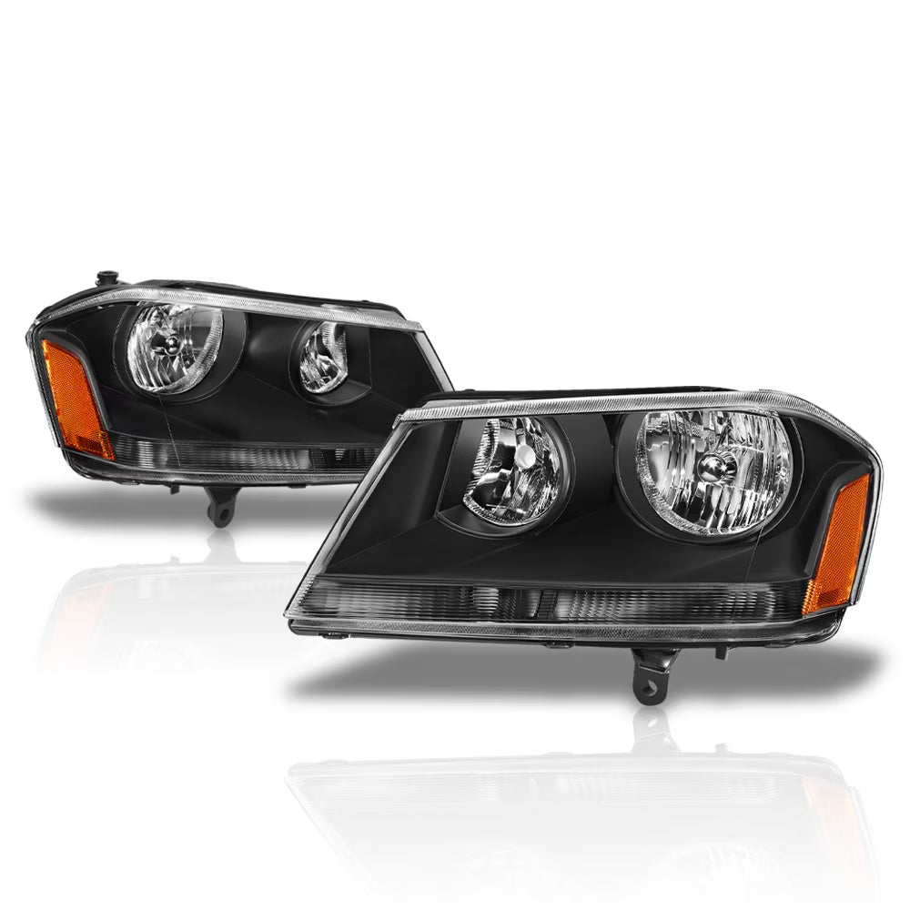 Black Housing Headlight Lamp Amber Turn Signal Reflector P256