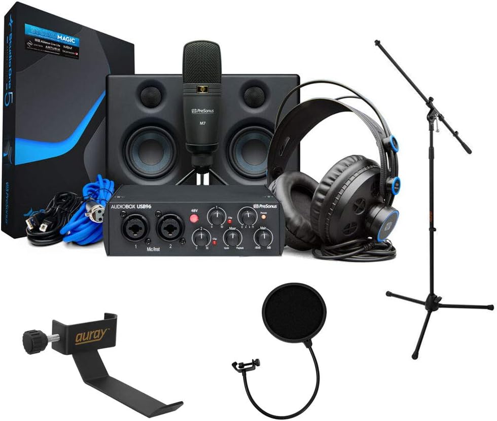 25th Anniversary AudioBox Studio Bundle with Mic Stand, Headphone Holder & Pop Filter Kit T541059