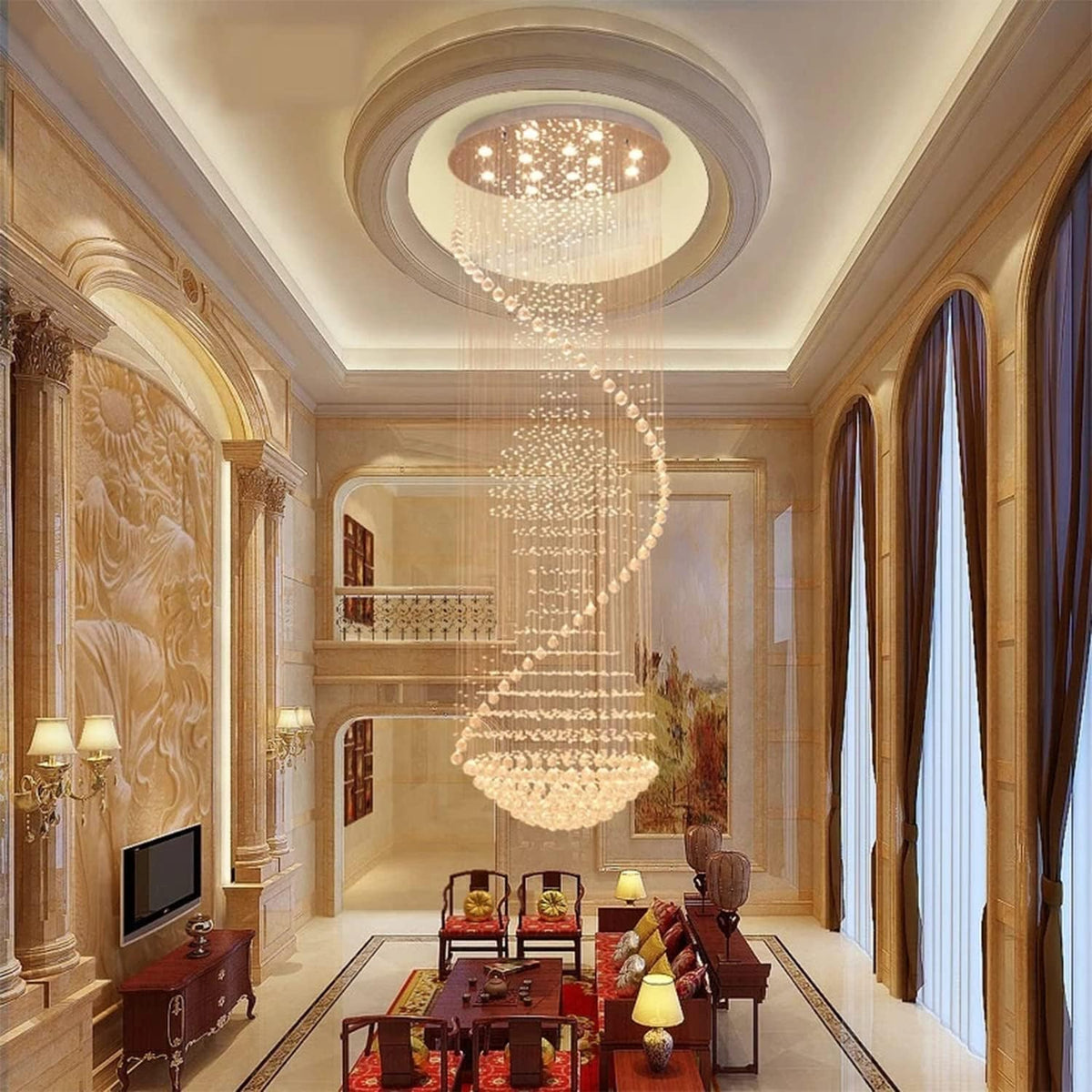 Crystal Spiral Chandelier for Staircase U10684