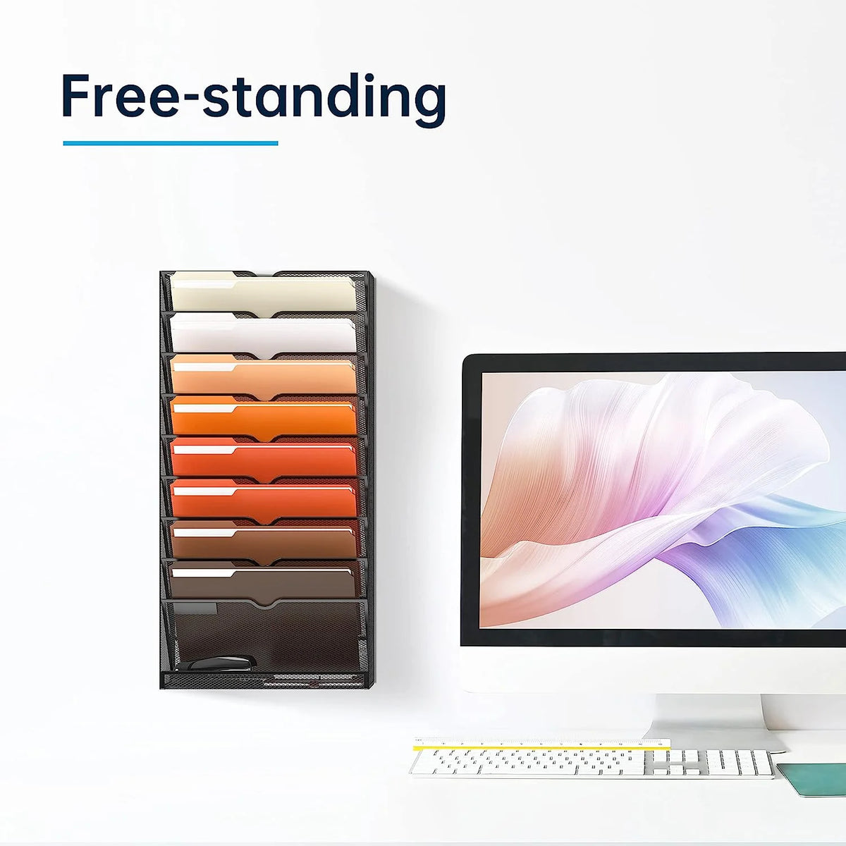 Black 10-Tier Desktop Organizer Wall File Holder S9257