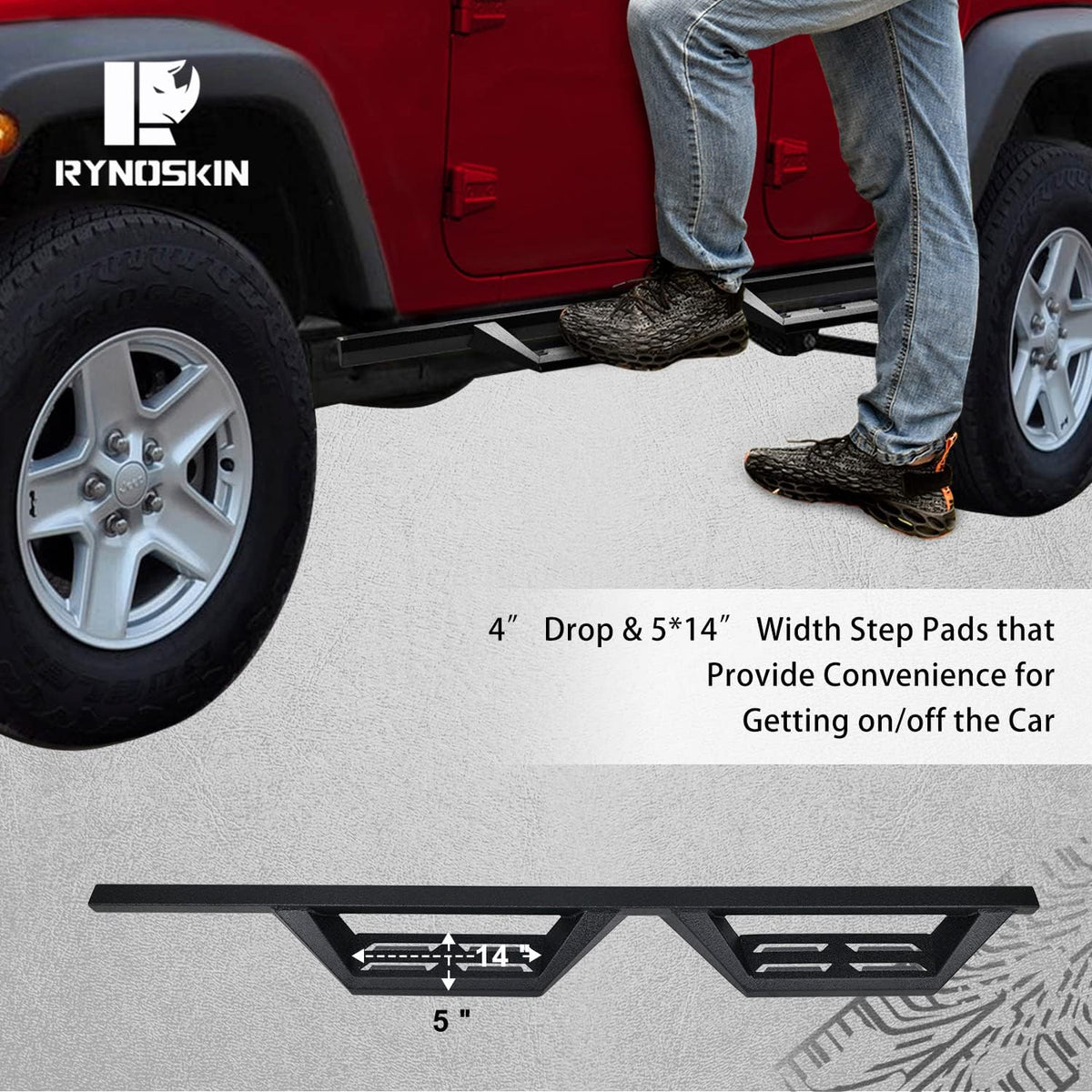4 Door Running Boards & Steps Nerf Bars Side Steps Off Road Step Bars O3299