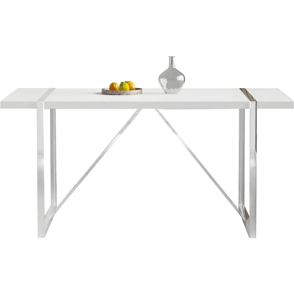 White Rectangle MDF Dining Table U195