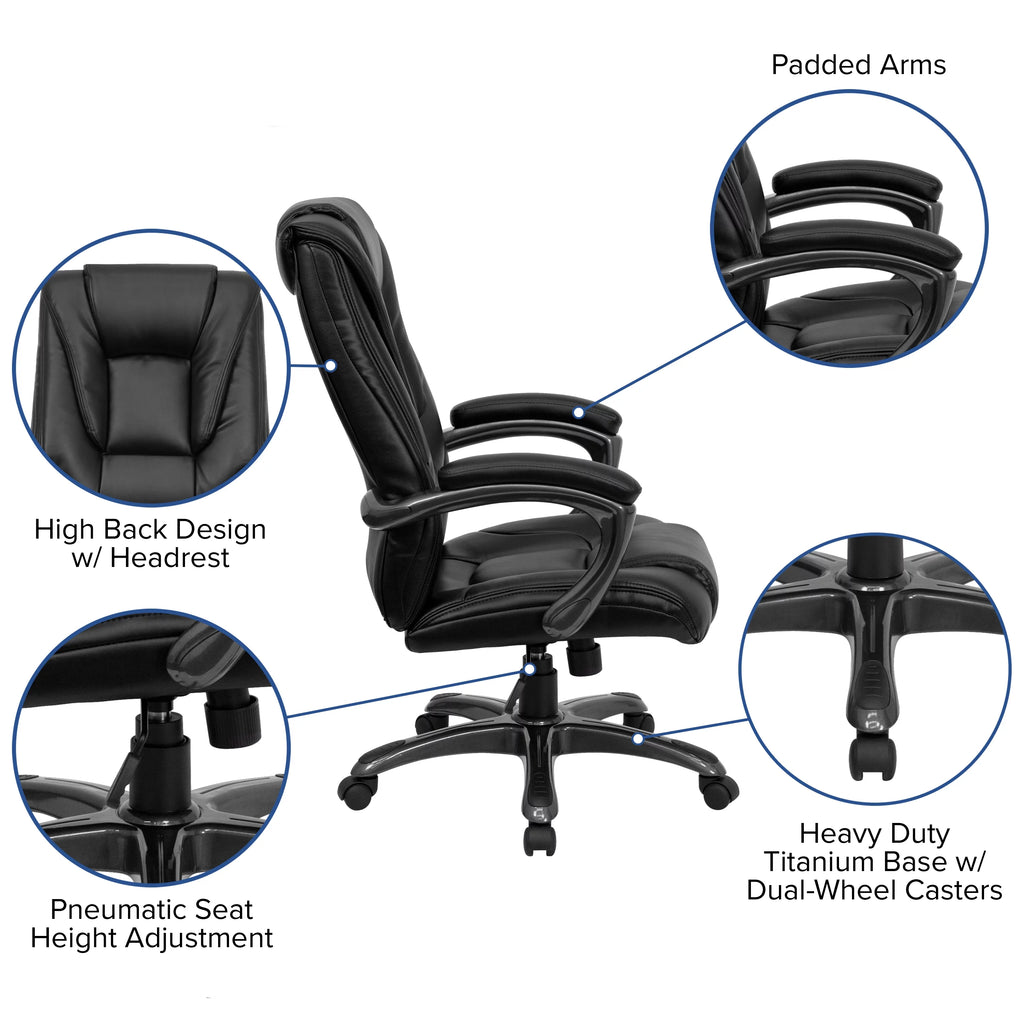 Black LeatherSoft High Back Ergonomic Office Chair L474100