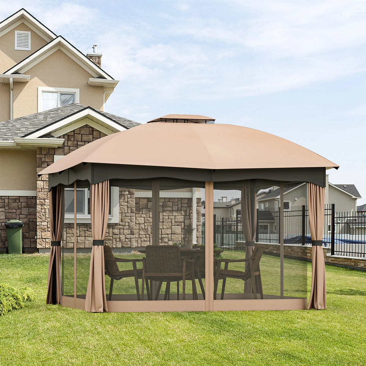 12' x 10' Heavy Duty Steel Gazebo Q6354