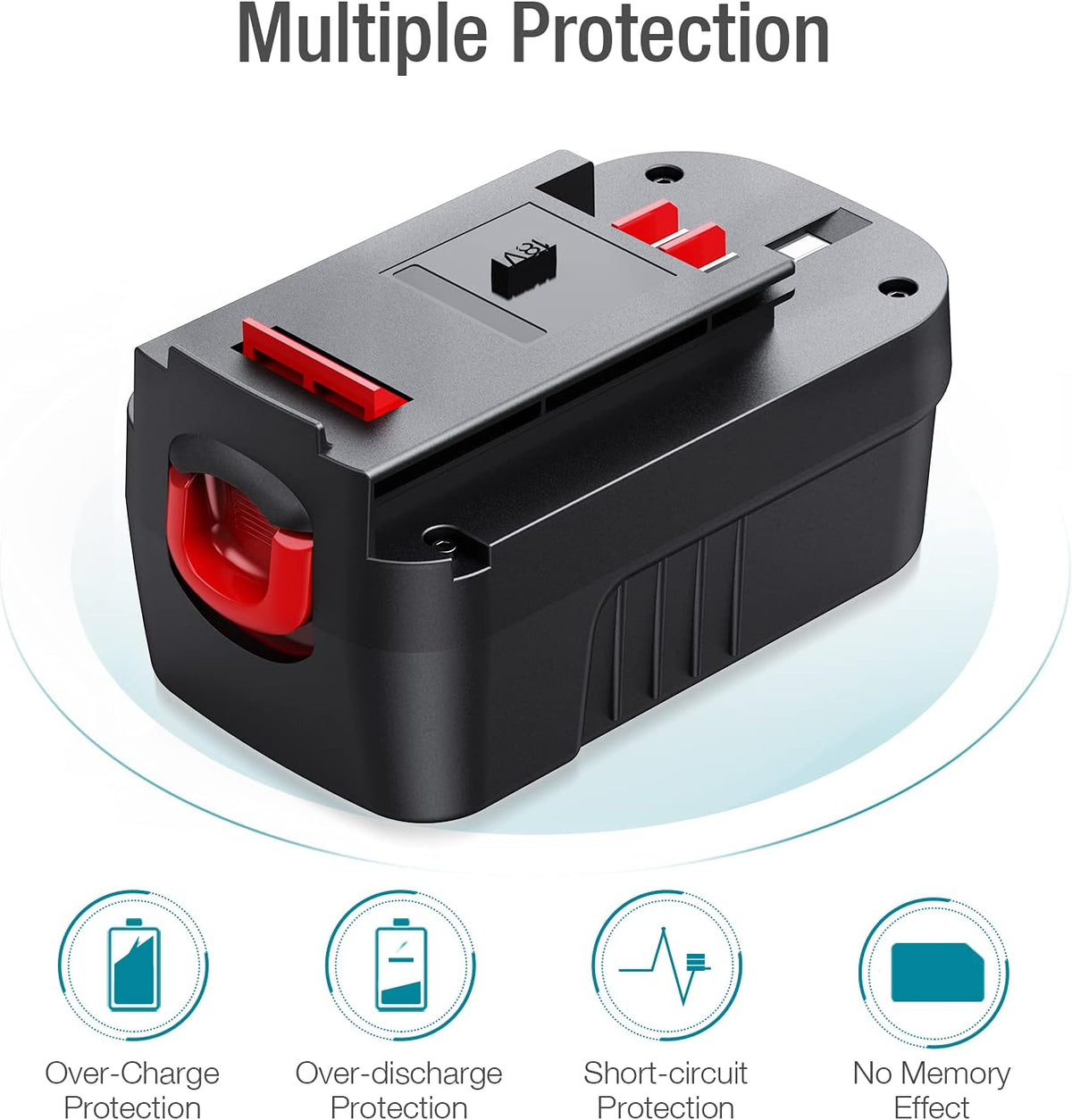 2 Pack 6.0Ah Lithium-Ion Replacement Battery for 18V Cordless Power Tools M54669