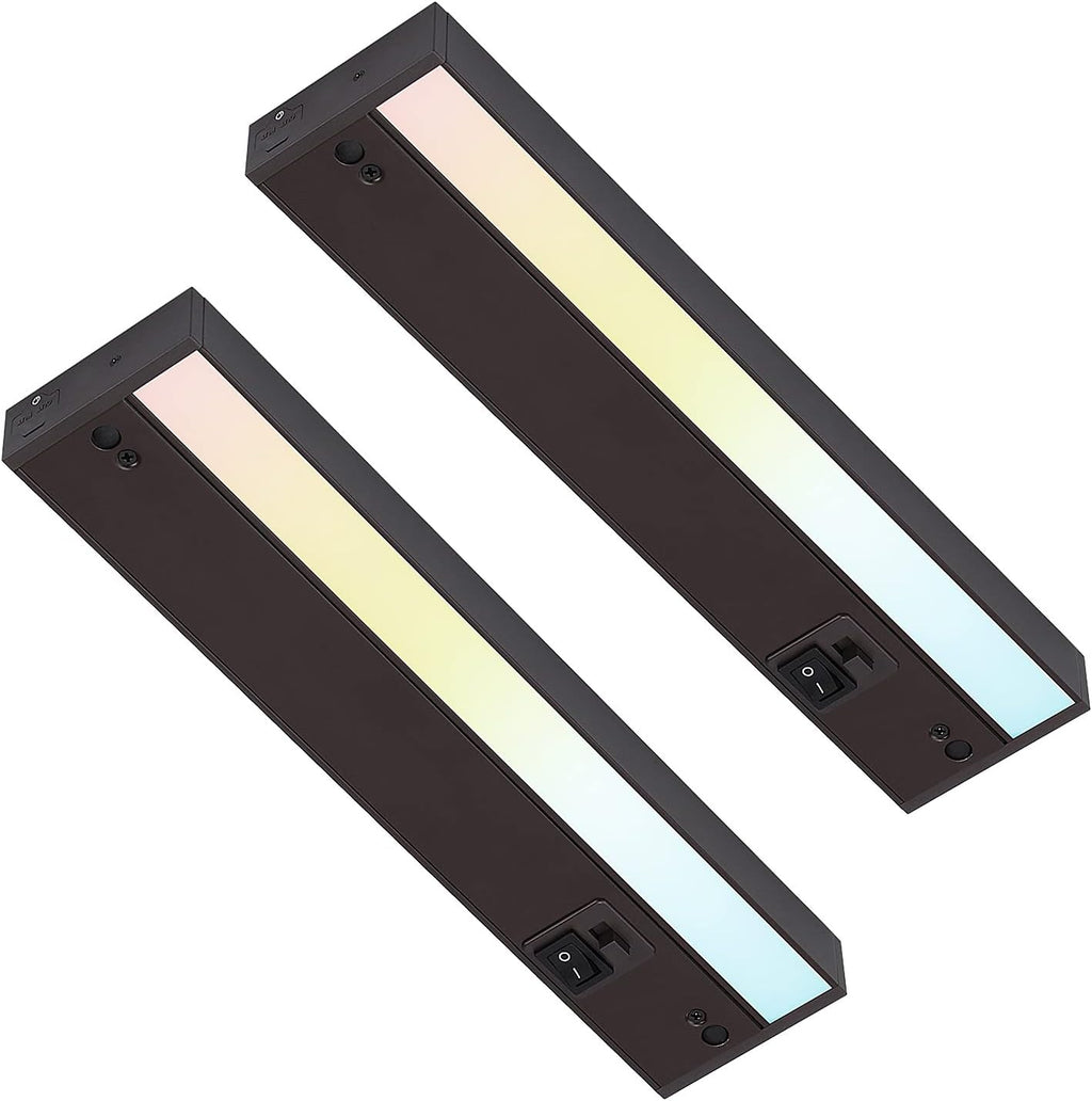 LED Under Cabinet Light, 8 Inch, 6W, Dimmable, 3 Color Selectable, White Finish, Pack of 2 F782652