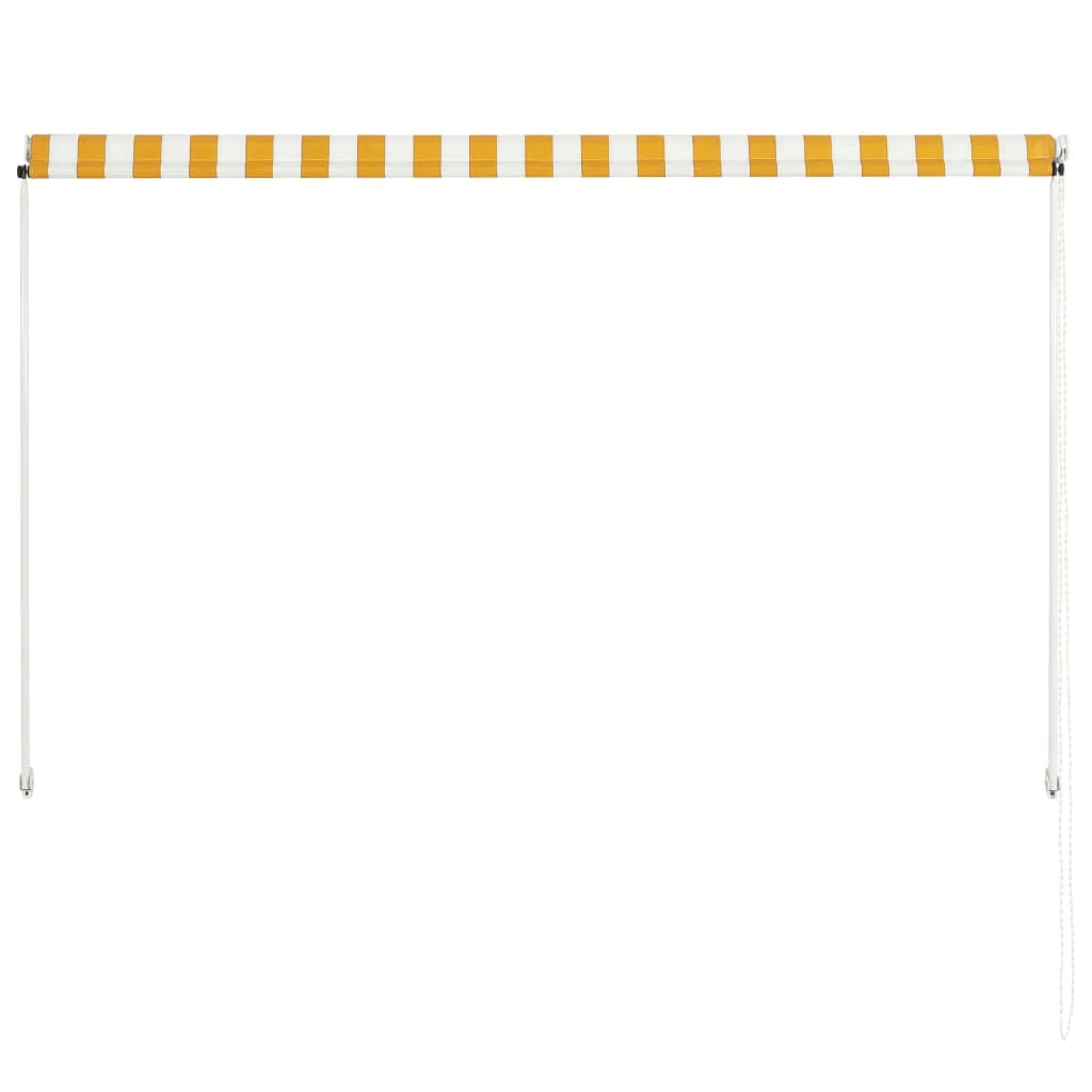 Yellow and White Retractable Awning F442811